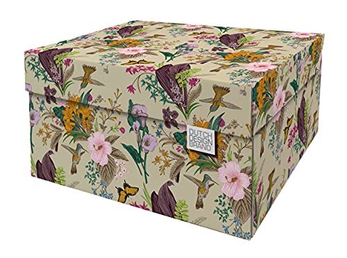 Dutch Design Brand - Botanical Storage Box - 22L - Floral Pattern - Cardboard