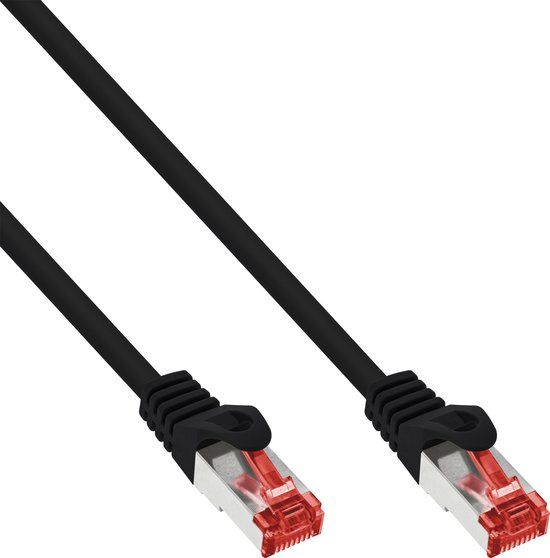 InLine® Patchkabel, S/FTP (PiMf), Cat.6, 250 MHz, PVC, CCA, zwart, 3m