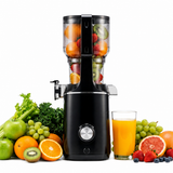 LINKChef Slowjuicer 200 W met koude pers, extra brede vulopening van 130 mm, reversefunctie en sapbeker van 800 ml