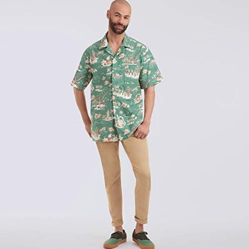 Simplicity SS9157AA S9157 Men's Shirts with Open Point Collar, AA (34-36-38-40-42)