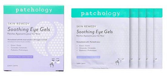 Patchology Skin Remedy Soothing Under Eye Gels – Kalmerende Oogpatches Voor Gevoelige Huid – Met Ectoin, Ceramiden & Probiotica – Vermindert Roodheid, Irritatie & Vermoeide Ogen – Hydraterende Hydrogel Eye Patches – 5 Paar