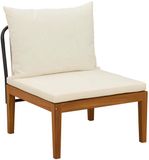 vidaXL Tuin Midden Sofa met Kussens Massief acaciahout & touw Naturel