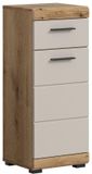 Hioshop Scout badkamerkast 1 deur, 1 lade kasjmier decor mat, eiken decor.