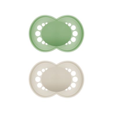 MAM Fopspeen Original Pure Silicone - 16+ maanden - 2 stuks - groen/beige