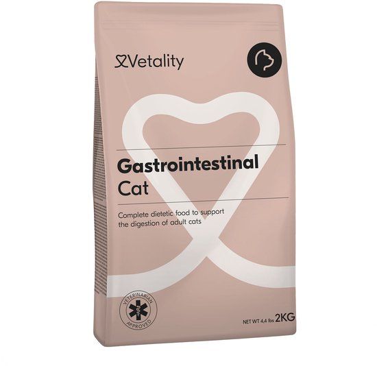 Vetality Kattenvoer - 2 kg - Dieetvoeding Kat - Ter Ondersteuning bij Maag- en Darmproblemen - Voor Volwassen Katten
