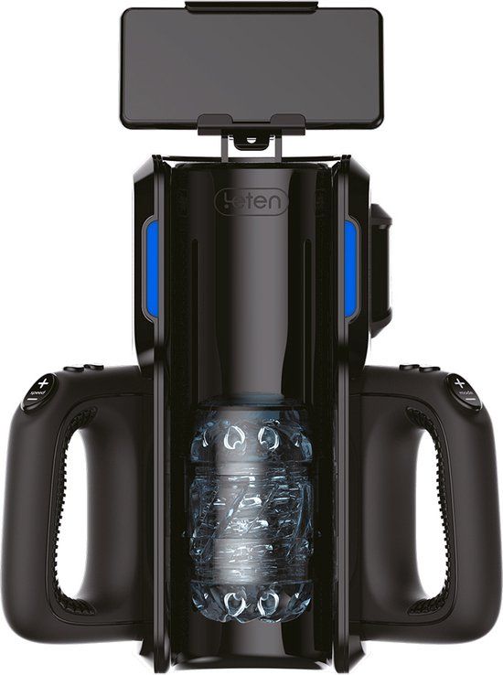 Leten SM 500 Super Thrusting Masturbator met telefoonhouder Zwart