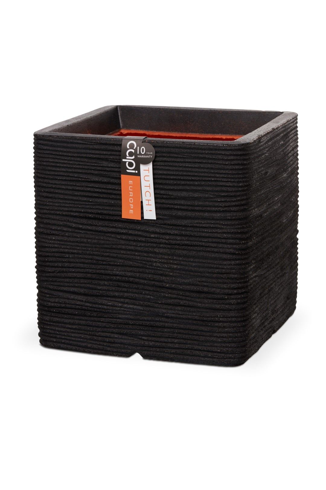 Capi Europe Nature pot vierkant rib NL 40 x 40 x 40 zwart
