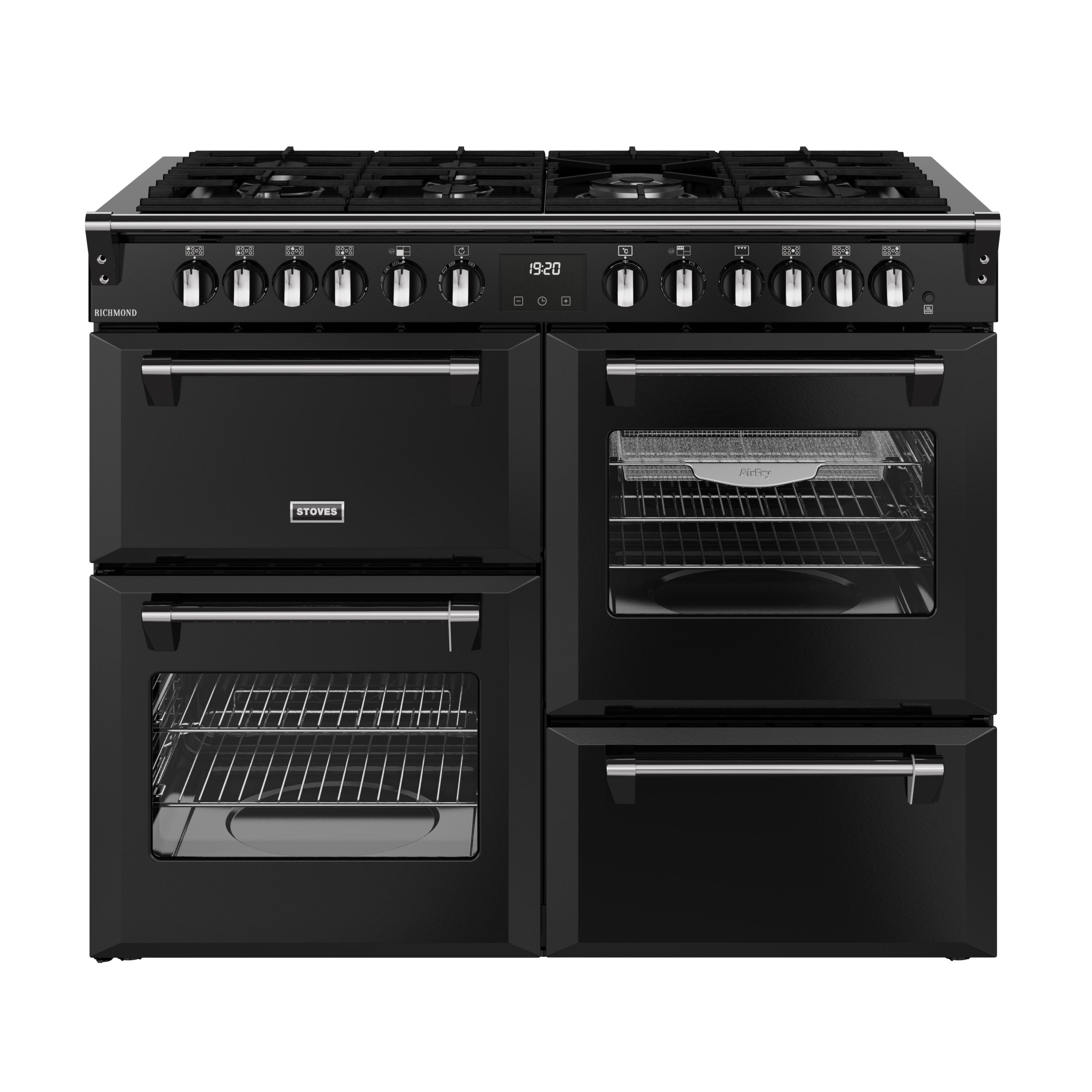 Stoves 444411862 Range Cooker - Black - Gas Hob - 7 Burners - 4 Ovens