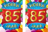 Bellatio Decorations Verjaardag deurposter - 2x - 85 jaar - multi - 59 x 84 cm - feestartikelen
