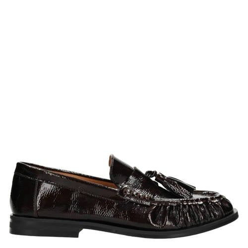 POSH by Poelman lak loafers donkerbruin