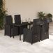 Maison Exclusive - Ensemble de jardin 5 pièces avec coussins, noir, en polyrotin