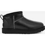 UGG® Classic Ultra Mini Leather Regenerate-laars in Black, Maat 36, Leder