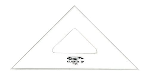 Graphoplex Tekenendriehoek, 45°, 16 cm, transparant