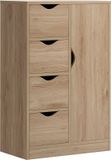 Homcom Badkamerkast - Spaanplaat - 54x29x83cm - Bruin