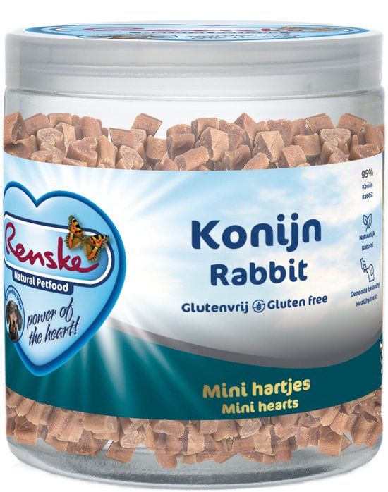 Renske Gezonde Beloning Mini Hartjes - Konijn - 300 g