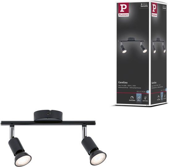 Paulmann Carolina Spot - GU10 - Antraciet/Chroom - IP44 - 26.4cm