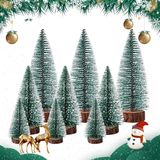 Merkloos / Sans marque Miniature Artificial Christmas Tree - 3 Sizes Green Pine Tree with Snow