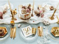PartyDeco Bougie de gâteau Chiffre 30 Paillettes Or