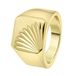 Lucardi Heren Goldplated zegelring met bewerking - Ring - Staal - Goudkleurig