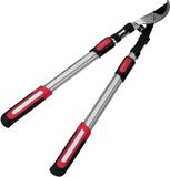 Merkloos / Sans marque Tweehandige telescopische tuinschaar, uittrekbare aluminium handgreep van 62 tot 97 cm, bypass-snit, snijcapaciteit 38 mm - rood en zwart