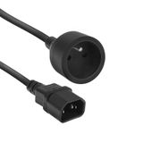 ACT Netsnoer C14 - Type E female (max. stroom 10A) zwart 0,2 m