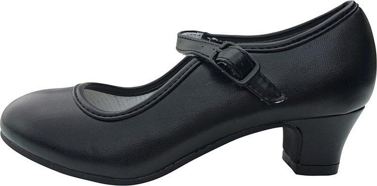 Spaansejurk NL Spaanse schoenen zwart flamenco verkleed schoenen - maat 40 (binnenmaat 25 cm)