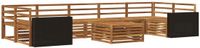 vidaXL Hoek loungeset 7-zits Naturel Massief Acacia Hout
