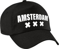 Bellatio Decorations Amsterdam stad thema cap - petje - zwart - voor dames en heren - Amsterdam steden baseball cap