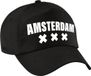 Bellatio Decorations Amsterdam stad thema cap - petje - zwart - voor dames en heren - Amsterdam steden baseball cap