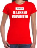 Bellatio Decorations Shoppartners Bv Kerst is: je lekker volvreten Kerstshirt / Kerst t-shirt rood voor dames - Kerstkleding / Christmas outfit L