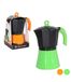 Quttin 92241 Capri Italiaans koffiezetapparaat voor 3 kopjes, glas, kleurrijk