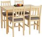 Mendler Set de salle à manger HWC-F77, 110 cm, bois massif (pin), revêtement tissu, style campagnard, naturel, revêtement gris