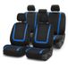 FH Group Auto-stoelhoezen blauw universele pasvorm unieke platte doek past op de meeste auto's, SUV's en vrachtwagens (met 4 afneembare hoofdsteunen en massieve bank) FB032BLUE114