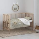 Belum Dekbedovertrek met knopen, 100% katoen, model Simply Taz, 90 cm (155 x 220 cm), licht en comfortabel dekbedovertrek, officiële beddengoedset