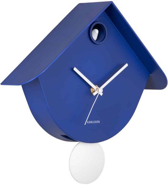 Karlsson Wandklok Cool Retro - Kobaltblauw