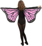 Chaks Vlinder verkleed vleugels - roze - voor kinderen - Carnavalskleding / accessoires