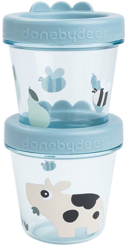 Done By Deer Bewaarbakjes - Tiny Farm - 2 Stuks - Blauw