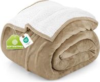 Utopia Bedding Sherpa Deken [kameel, 228x228 cm] - 480GSM Omkeerbare Dikke Warme Fleece Deken voor Bed, Bank, Camping en Reizen
