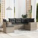 Maison Exclusive - Ensemble de jardin pour le jardin, composé de 5 pièces, avec coussins gris clair, en polyrotin