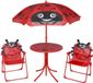 Maison Exclusive - Ensemble 3 pièces pour enfants pour le jardin, avec parasol, rouge