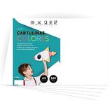 Cartulina m-office Cartulina de Colores, Cartulina A4 Colores Intensos, Hojas de Colores 180gr para Manualidades, Imprimir tus Documentos y Diseños Creativos, Folios de Colores A4 (250 hojas, blanco)