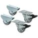 AMIG zwenkwielenset met rem - D30mm - rubber - 135kg - grijs - 4 wielen