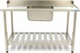 Maxima table de lavage - 140 x 75 cm - Inox - Évier simple - Autoportant