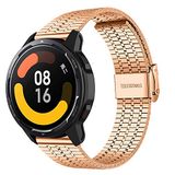 Strap-it roestvrij stalen band - rosé goud - Geschikt voor Xiaomi Watch S1