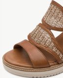 Tamaris - Dames - Plateau sandalen - Bruin - Maat 38