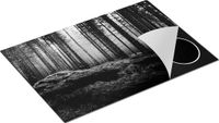 Chefcare Inductie Beschermer Bos met Mos op Rotsen - Zwart Wit - 75x55 cm