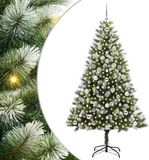 vidaXL Kunstmatige Scharnierende Kerstboom met Gevlokte Sneeuw Warmwit