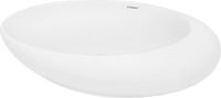 LuxeBath Ovale wastafel zonder overloop 58,5x37,5x14,5 cm wit keramiek