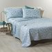 Duvet Cover Set for a double bed, 100% cotton, 4-piece, geometric pattern, blue