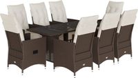 vidaXL 9-delige Bistroset met kussens, poly rattan, bruin